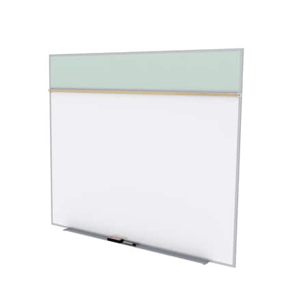 Ghent Combo Whiteboard/Bulletin, Mag Por/Vnyl, Styl A, 5 ft H x 10 ft W, Silver SPC510A-V-193